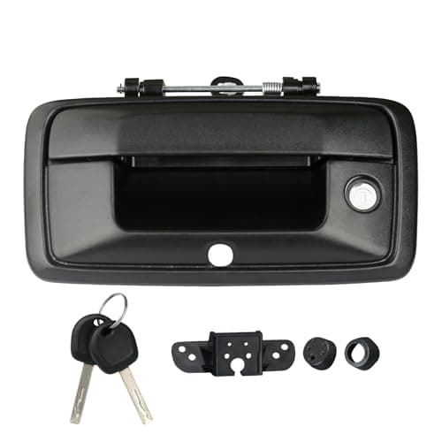 omoZone Tailgate Handle with Camera Hole Liftgate Latch Handle with Key Lock Cylinder Fit for 20162019 Chevrolet Chevy Silverado GMC Sierra