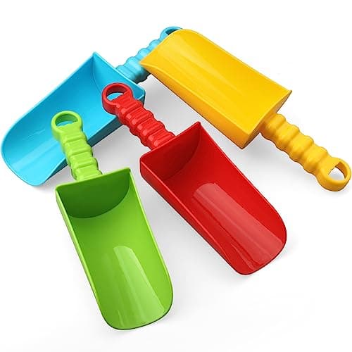 Dilabnba Big 9 inch Beach Sand Shovels Toys for Kids Adults 9 Solid Sand Scoop Spade for Toddlers Baby Heavy Duty Toddler Garden Tools Sandbox Kit for Gardening Shoveling Digging Summer Fun4PCS