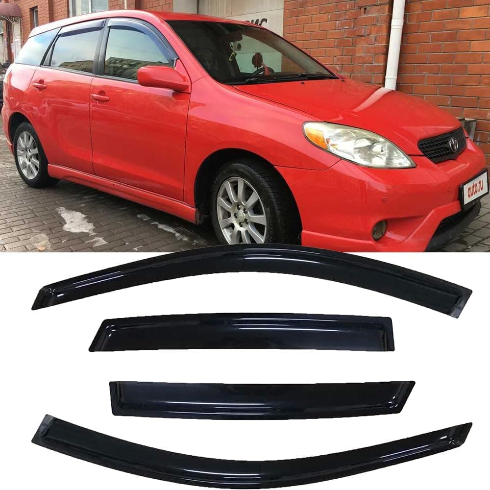 Puermto Original Side Window Wind Deflector Set for 2003-2008 Pontiac Vibe/Toyota Matrix