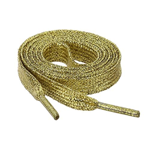 JERN Glitter Shiny Metallic Sparkling Shimmery Flat Sneakers Shoelace Shoe Laces Strings (Champagne)