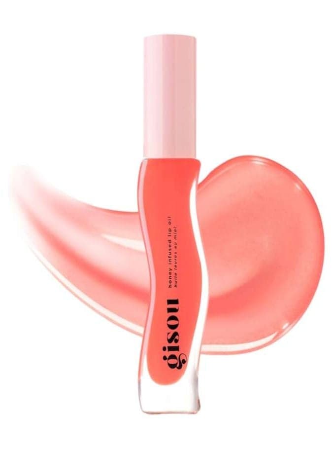 GISOU Honey Infused Lip Oil, Bee-llini Peach 8ml - Nourishing & Hydrating Lip Care