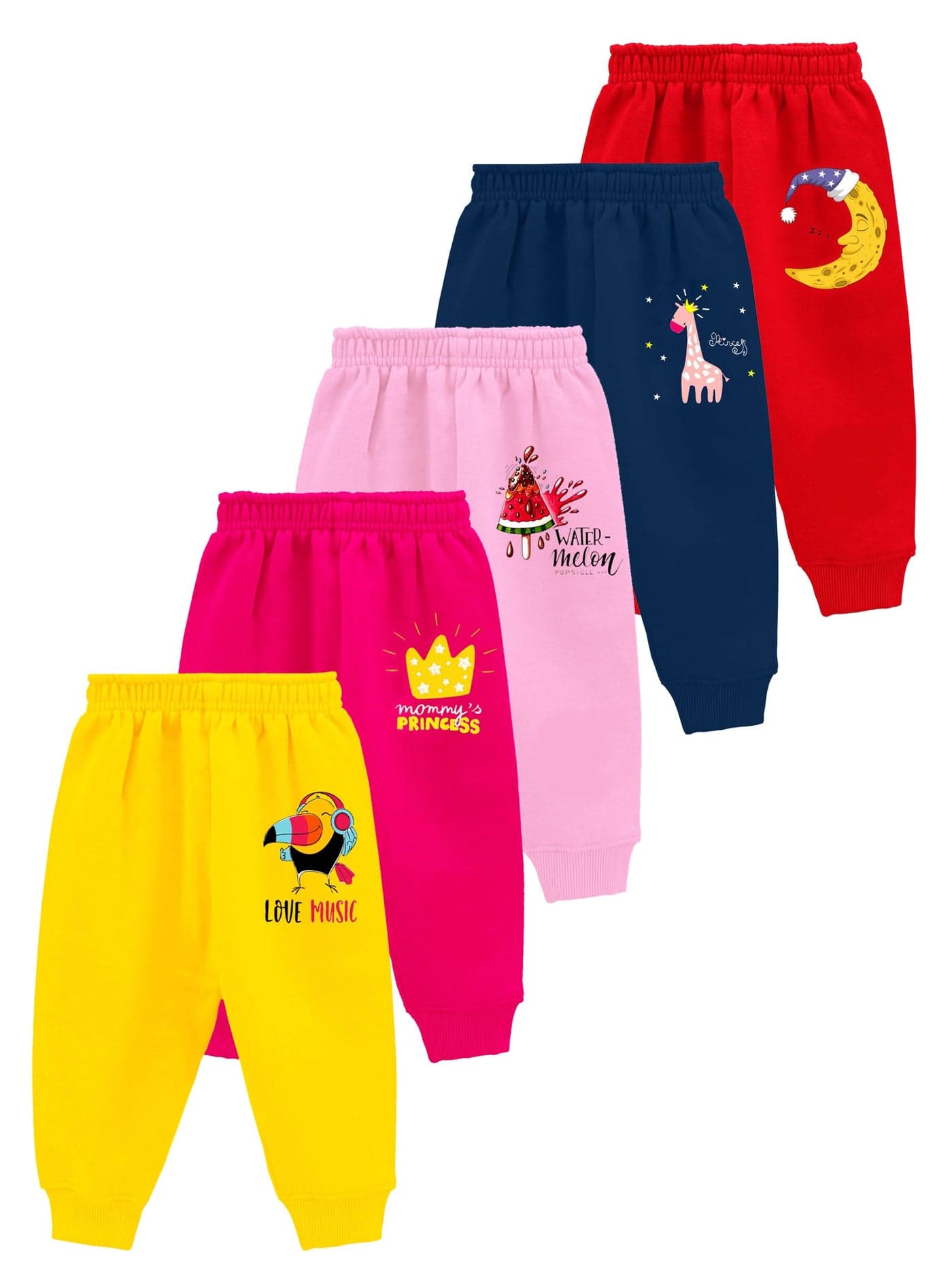 Kuchipoo Regular Fit Baby Girls Pyjamas - Pack of 5 (Multicolor, 18-24 Months, PAJ-147)