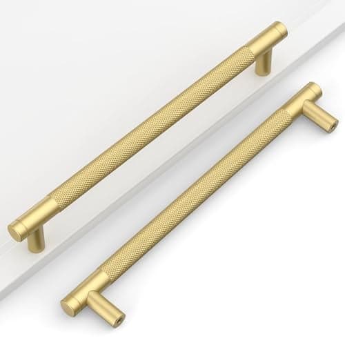 Coinkoly 10 Pack 75192mm Gold Cabinet Pulls Knurled Kitchen Cabinet Handles Drawer Pulls Cupboard Hardware for Cabinets