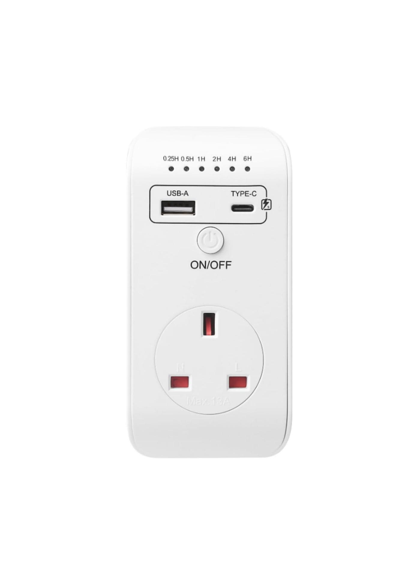 1pcs UK Smart Timing Socket Controller Automatic Power-off Programmable Countdown Timer Switch 230V Charger With USB Type-C