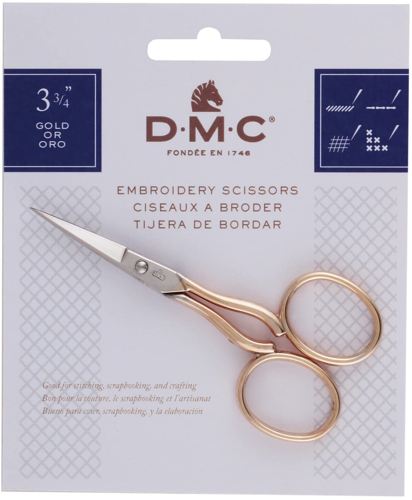 DMC 61233 Embroidery Scissor 334Inch GoldSilver