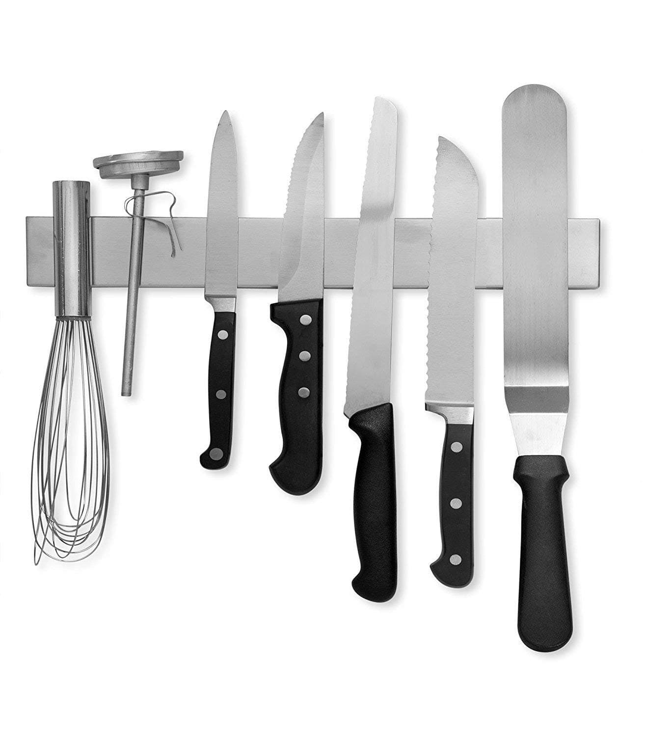 EzLife Stainless Steel Magnetic Knife Holder Magnetic Knife Strip Magnetic Knife Bar Rack Block for Kitchen Utensil Holder Art Supply Organizer Tool Holder 12 Inches 30 CM Stainless Steel