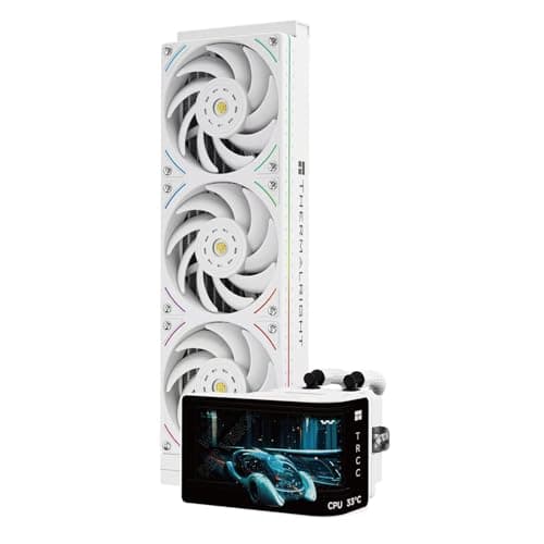 Thermalrlght Wonder Vision 360 UB ARGB White CPU Water Cooler,CPU Water Cooling System,6.67inch Curved Screen with 2400x1080 Resolution,for AM4/AM5,LGA1851/1700,7:3 Visual Scale Screen Ratio for 3D