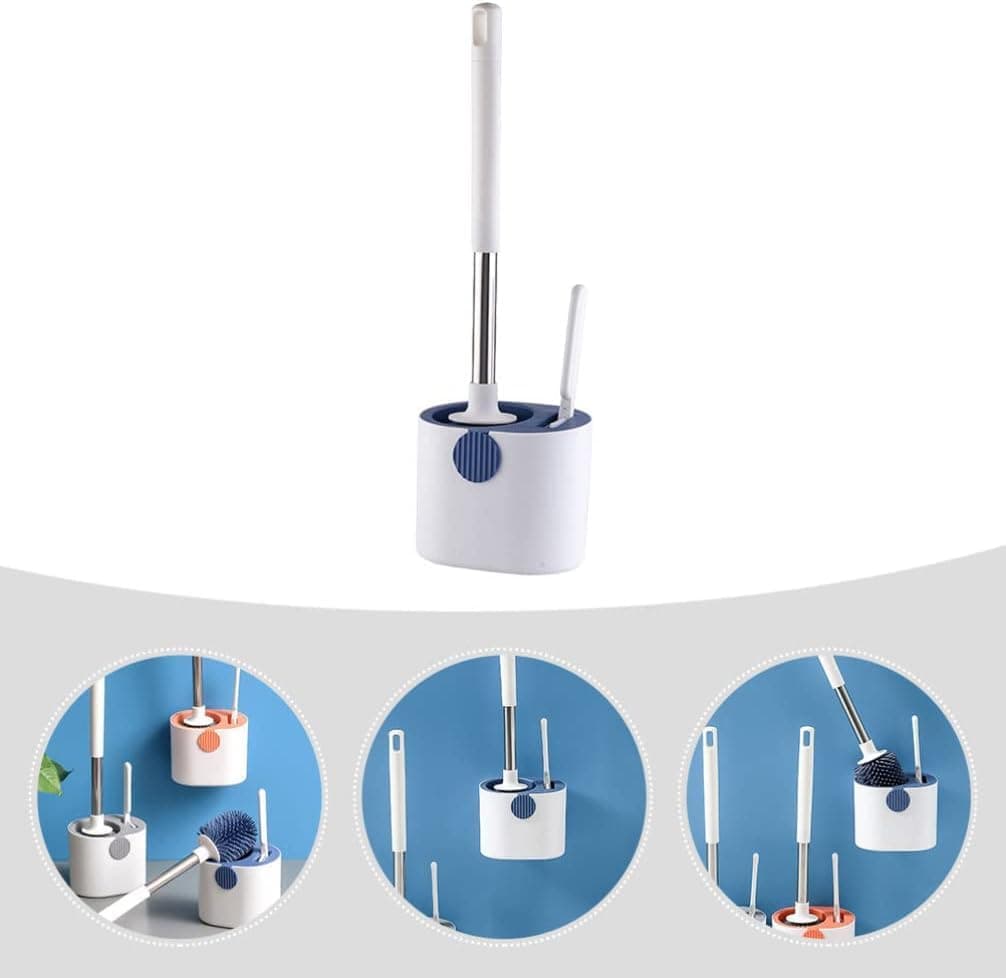 GarLeaf WallMounted Toilet Brush with Drying Holder Premium Set for Bathroom Washbasins Bathtubs DeepCleaning Toilet Bowl with NonSlip Handle Silicone Round Shape