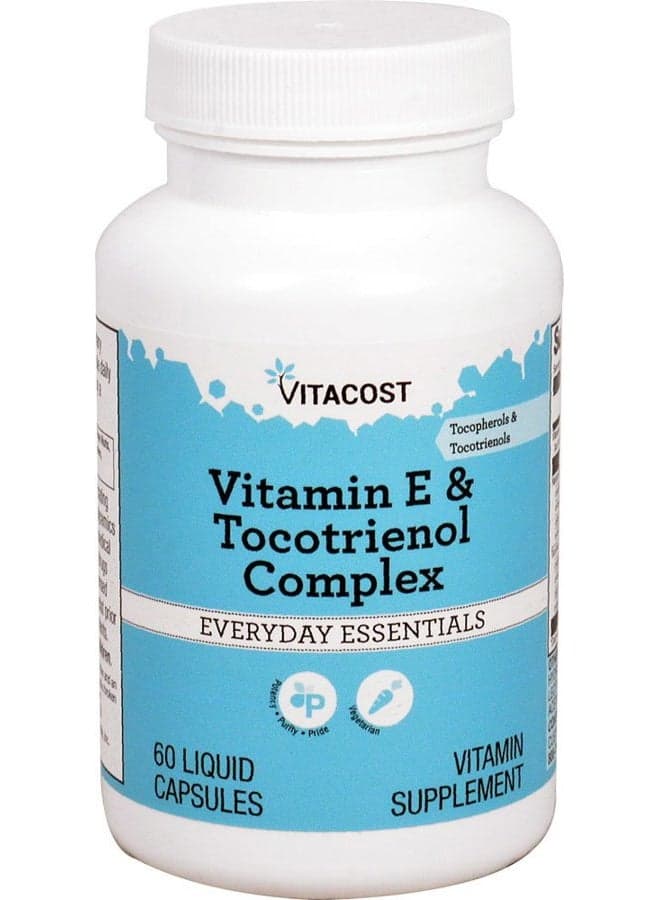 VITACOST BRAND Vitamin E & Tocotrienol Complex - 60 Liquid Vegetarian Capsules