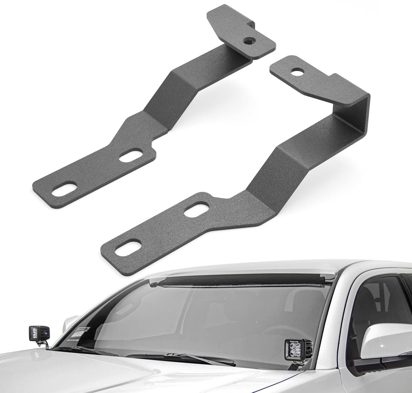 YZONA Ditch Hood Light Brackets Mounts A-Pillar Lighting Bracket Auxiliary Offroad LED Pod Work Compatible with Toyota Tacoma 2005 2006 2007 2008 2009 2010 2011 2012 2013 2014 2015 (2PCS, Black)