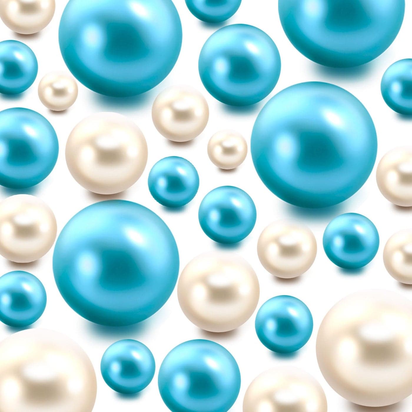 Zsynka 200 Pieces Floating NO Hole Pearls and 2300 Pieces Transparent BeadsFloating Beads Pearls for Vases Floating Candles Home Weddings Table Centerpieces Party Dec