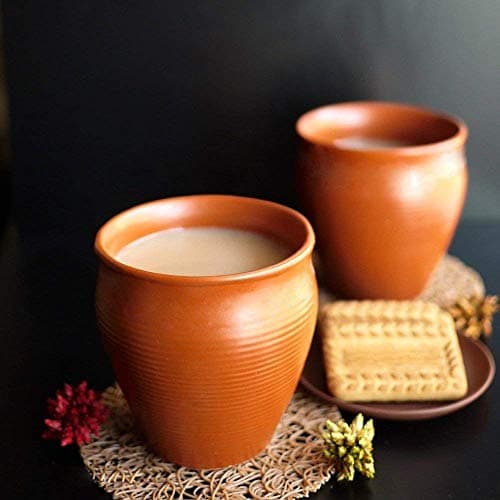 R.V. Crafts Kullad Ceramic Tea Mugs Cups Coffee Mugs Kulhad kullar Set of 2 Cups
