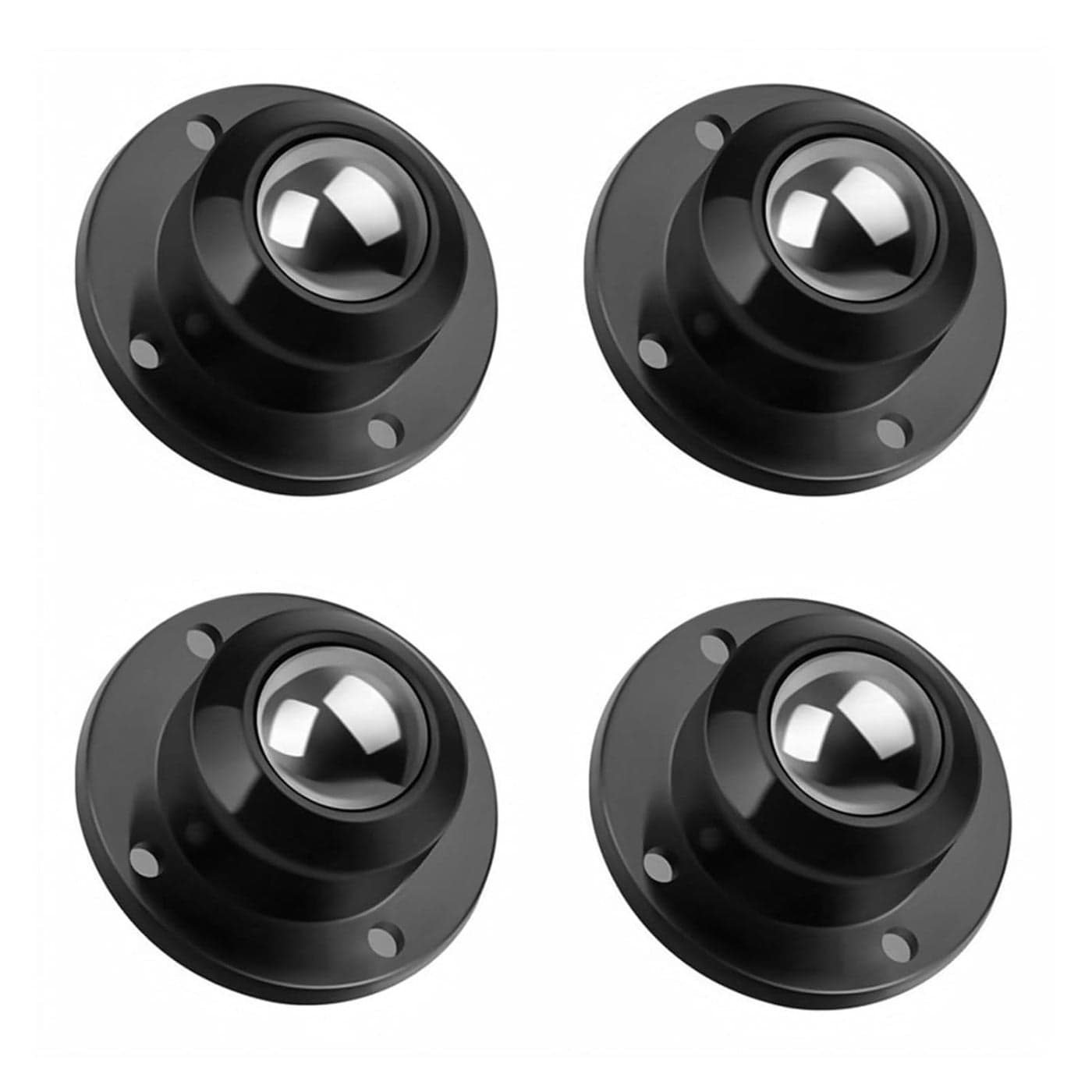 Gopinath Autolink 4pcs Self Adhesive Wheel Caster Swivel 360 for Furniture Storage Box Mop Bucket Trash Can DIY Modification Moving Table Heavy Duty Caster Wheels Black