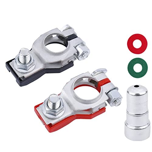 Battery Terminal Connectors1 pair Positive Negative Auto Battery Cable Terminal Top Post With plastic bottomsCopper TinnedFit For Nissan 243407F000243407F001 Altima Murano etc