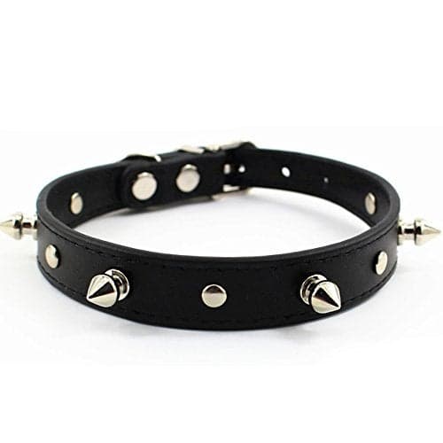 JIngwy Colorful Personalized Design Skull/Rivet/Star Puppies Cats Collar 9 Colors Optional Red/Yellow/Black/Brown/Pink/Green/Orange/Rose Red/Blue (M, Black (Rivet))
