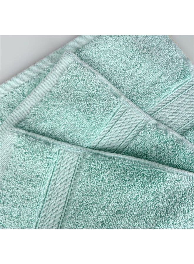 Superior Solid Egyptian Cotton Face Towel Set, 13" x 13", Seafoam, 6-Pieces