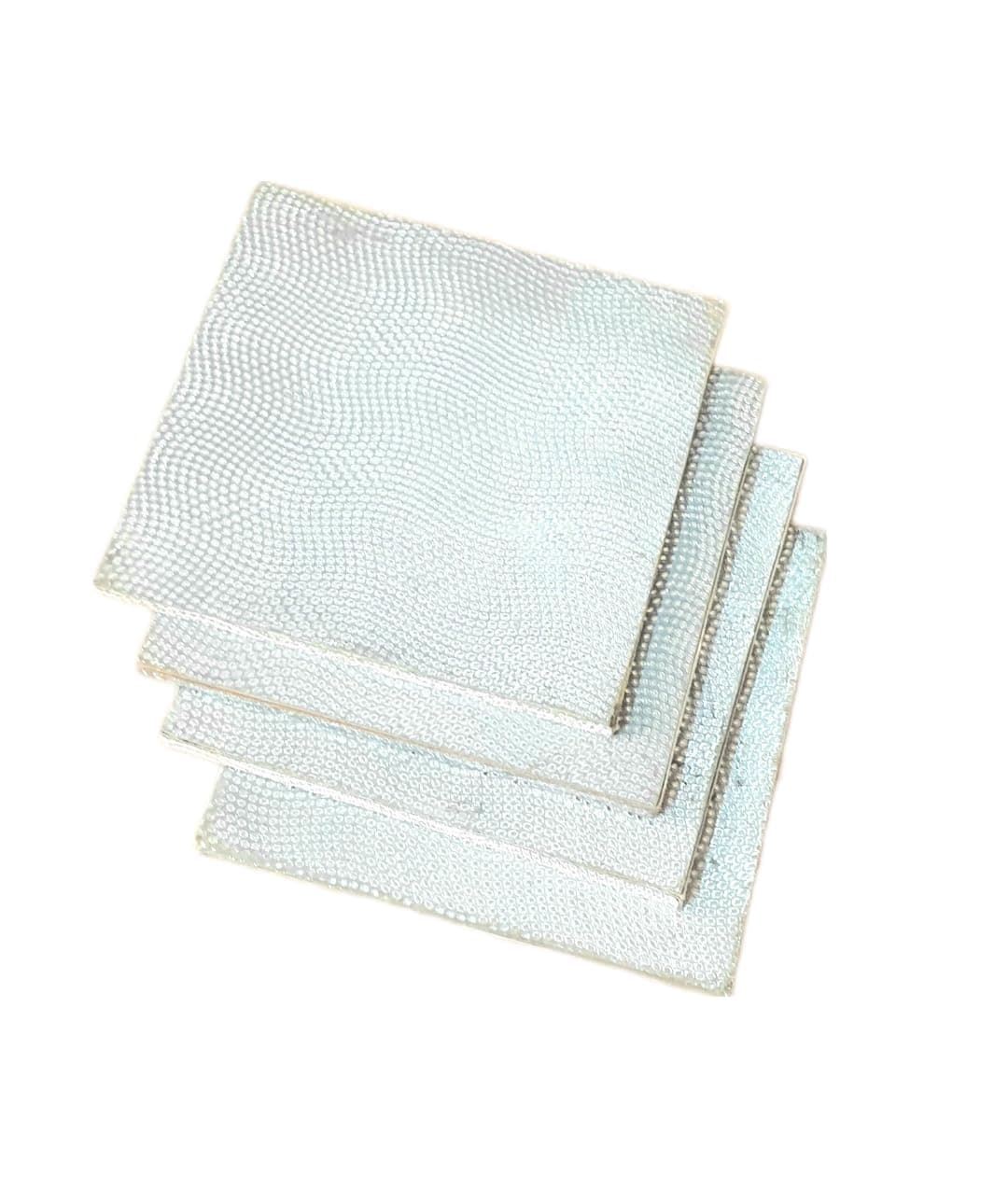 Silver Matte Finish 4 pc Coaster Set
