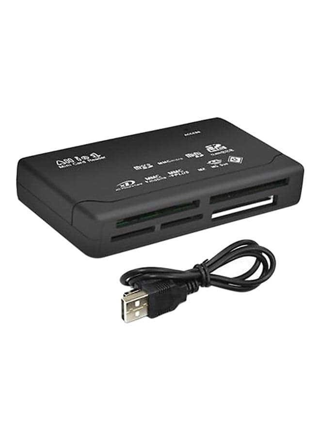 All-In-1 USB Memory Card Reader Black