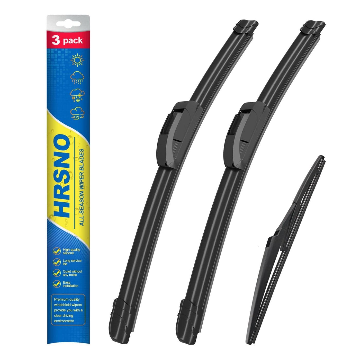 HRSNO 2616 Windshield Wipers With 10 Rear Wiper Blade Sets Automotive Replacement for Toyota Rav4 20132018Easy For Installation Pack of 3