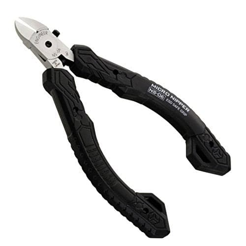 ENGINEER NS-06 Precision Mini Side Cutter, Micro Nippers, Professional Grade, ESD Safe with Hardened Carbon Steel Undercut Jaws ideal for work on PCB