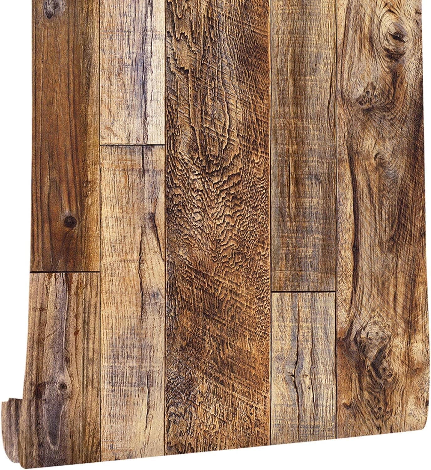 Yunaeon Brown Wood Peel and Stick Wallpaper 173 X 80Coffee Brown PVC Self Adhesive Wood Wall Peel and Stick Paper for Wall Covering Furniture Countertop Kitchen Christmas DIY
