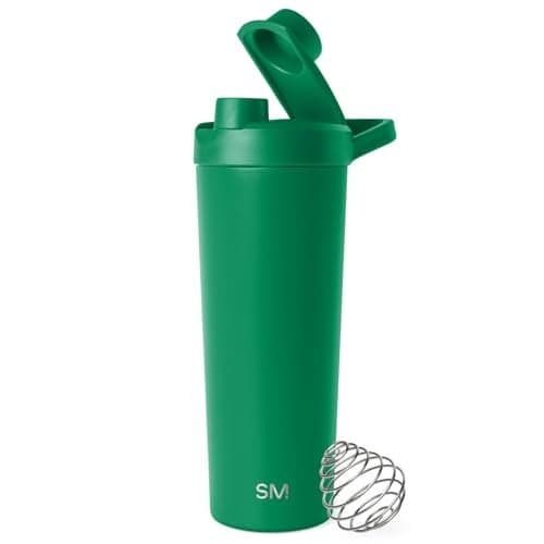 Simple Modern Stainless Steel Shaker Bottle with Ball 24oz | Metal Insulated Cup for Protein Mixes, Shakes and Pre Workout | Rally Collection | Kelly Green