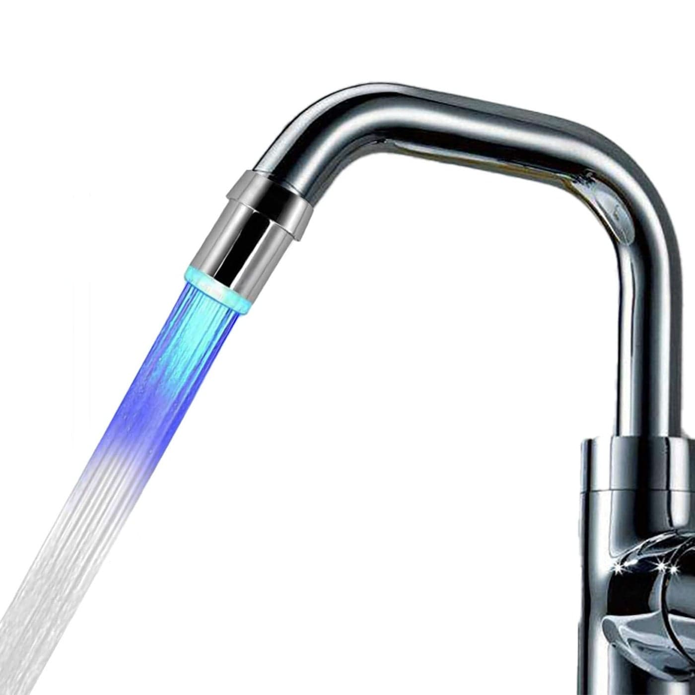 Light Up Water Faucet Growing Blue Color LED Water Faucet Light Water Stream Colorful Faucet Tap Sink Faucet for Kitchen and Bathroom