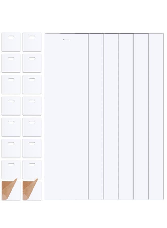 Vertical Blind Replacement Slats, 22 Pieces Repair Tabs Set 6 Pieces White PVC Vertical Blind Slats Replacement Parts with 16 Clear Vertical Blind Repair Tabs for Sliding Door Window