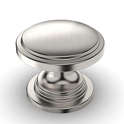 Amerdeco 10 Pack 1-1/4 inch Kitchen Cabinet Knobs Brushed Satin Nickel Cabinet Knobs Bedroom Dresser Drawer Knobs Single Hole Cabinet Handles