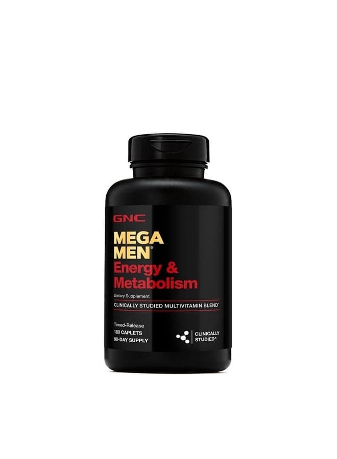 Mega Men Energy and Metabolism Multivitamin for Men | for Increased Energy, Metabolism, Antioxidants, and Calorie Burning | 180 Caplets