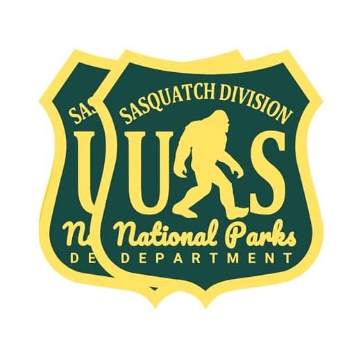eDesign 2Pack US National Parks Sasquatch Division Vinyl Sticker Bigfoot Decal 4 Inches Bigfoot Stickers for Car Truck SUV Van Window Bumper Wall Laptop Tablet Cup Tumbler and Any Smooth Surface
