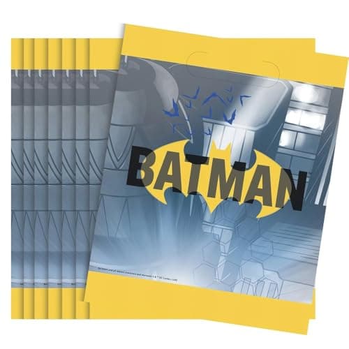 Batman Multicolor Loot Bags Pack of 8 Ultimate Superhero Accessory for Birthdays Celebrations