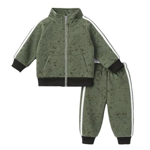 Bold N Elegant Kids Tracksuit Winter Fleece Lined Jacket & Joggers | Warm Trendy Zipper Sweatshirt with Track Pants Winter Co-ord Set for Infant Toddler Baby Boys