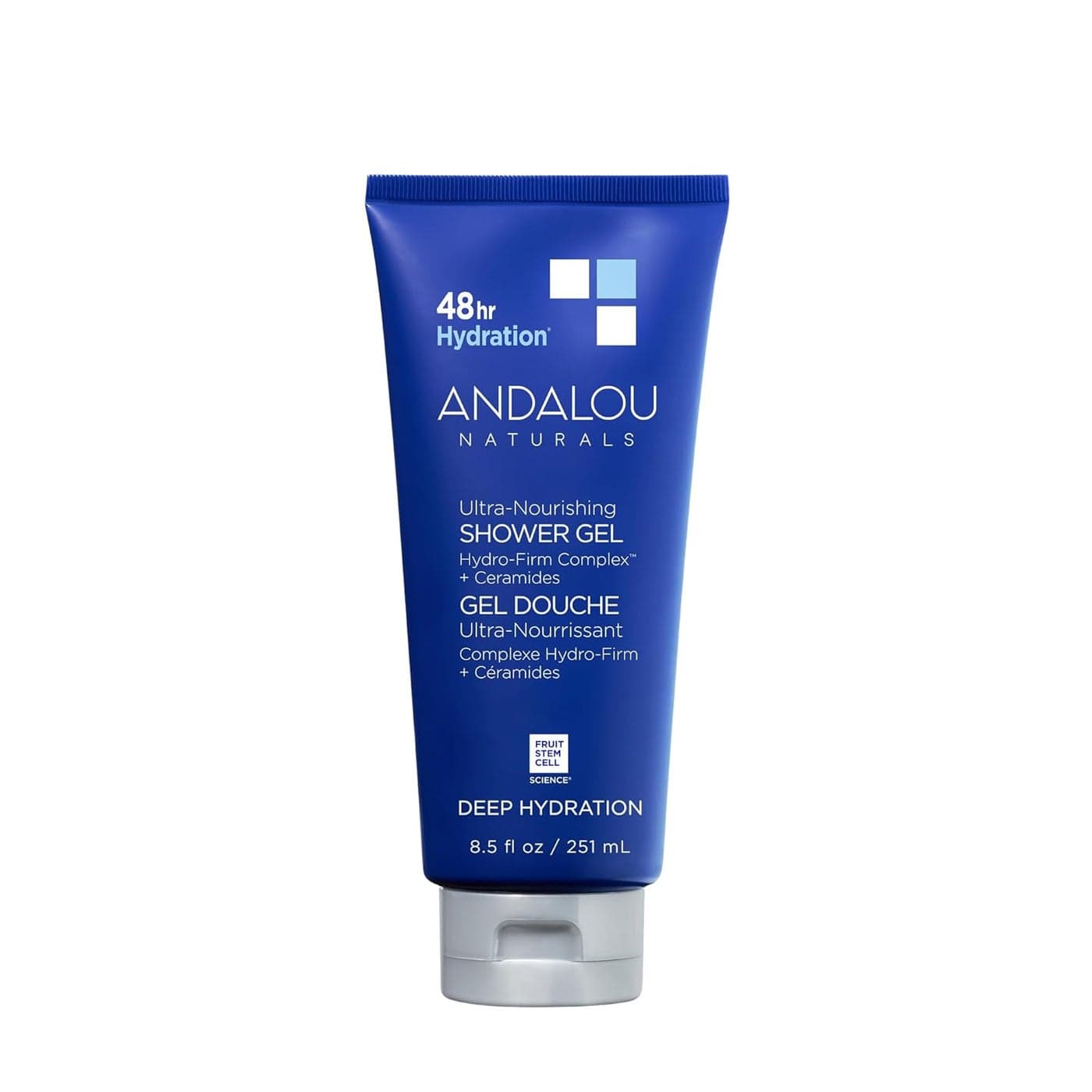 Andalou Naturals Body Wash Deep Hydration Shower Gel UltraNourishing Skin Care for Dry Skin with Hyaluronic Acid Ceramides Gentle Exfoliating Body Wash for Softer Glowing Skin 85 fl oz