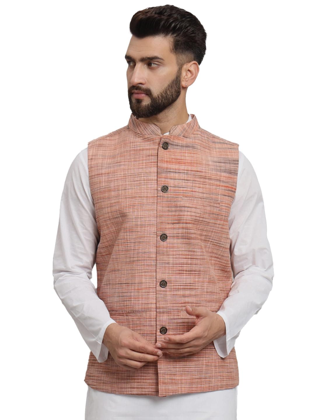 LATEST CHIKAN Men's Traditional Cotton Solid Nehru Jacket/Waistcoat -SADRI-NK-O-46