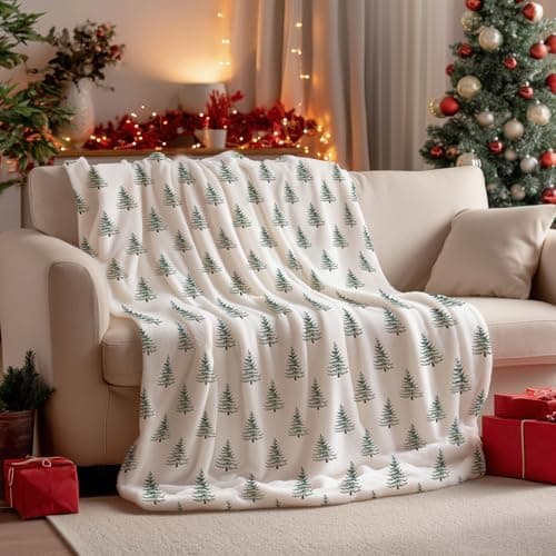 Horaldaily Christmas Flannel Blanket Throw Christmas Trees Boho Soft Fuzzy Plush Cozy Fleece Blankets for Couch Sofa Bed Lounging Ideal Gifts for Kids Adults Wife Self 50x60