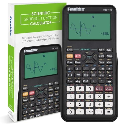 Franklin Scientific Graphing Calculator with 3 Operating Modes Scientific Calculator Includes 20 Builtin graphs Ideal for Beginner and Advanced Courses with Protective Cover Black