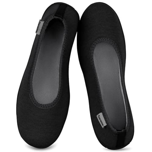 Garonne Women's Slippers with Memory Foam, Ladies' Non-Slip House Shoes for Bedroom Indoor/Outdoor(9,Black)