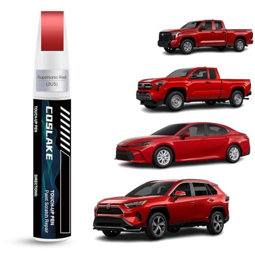 COSLAKE Car Touch Up Paint(Supersonic Red(3U5(Include 2SC))) for Toyota, Car Paint Scratch Repair Kit, Quick & Easy Solution to Repair, 2 in 1 Scratch Remover Pen with Color-Matched
