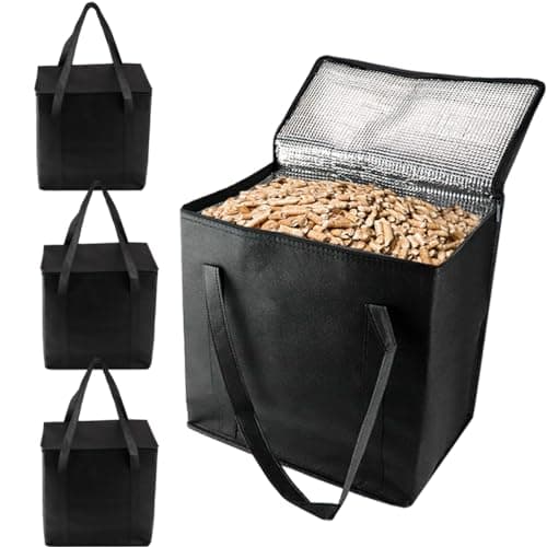 3Pcs Wood Pellet Storage BagSmoker Pellet Dispenser Waterproof Wood Pellet Container Fuel Pellet Storage Bag for Outdoor Camping Travelling BBQ Wood Chips