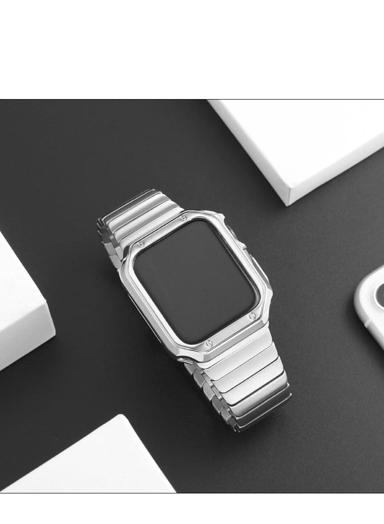 Suitable for Apple Watch Ultra 8/7 generation metal strap with TPU electroplating case set 40mm