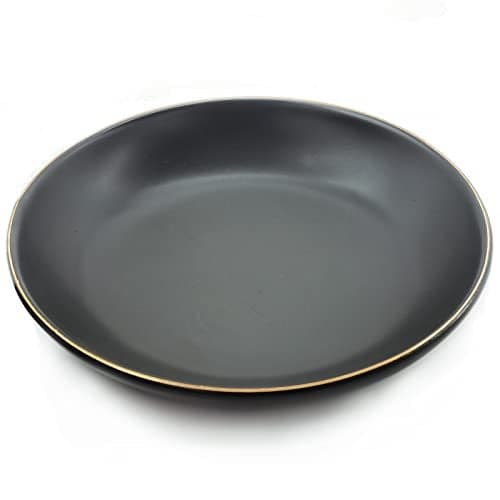 4.75" Ceramic Jewelry Tray, Small Ring Dish Holder Trinket Tray, Catch All Trays for Ring Earring Necklace Key, Christmas Gifts for Women Girls, Black