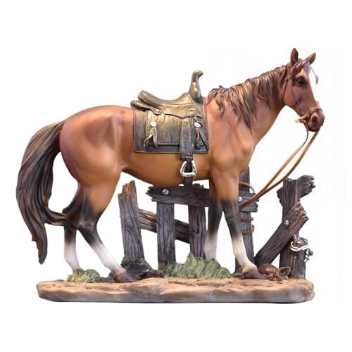 JINGTIANCD Horse Statue Figurine Sculpture Resin Collectible Gifts for Horse Lover Office Home Decor Desk Accessories Decoration Garden Figurines Outdoor Decor (Brown)