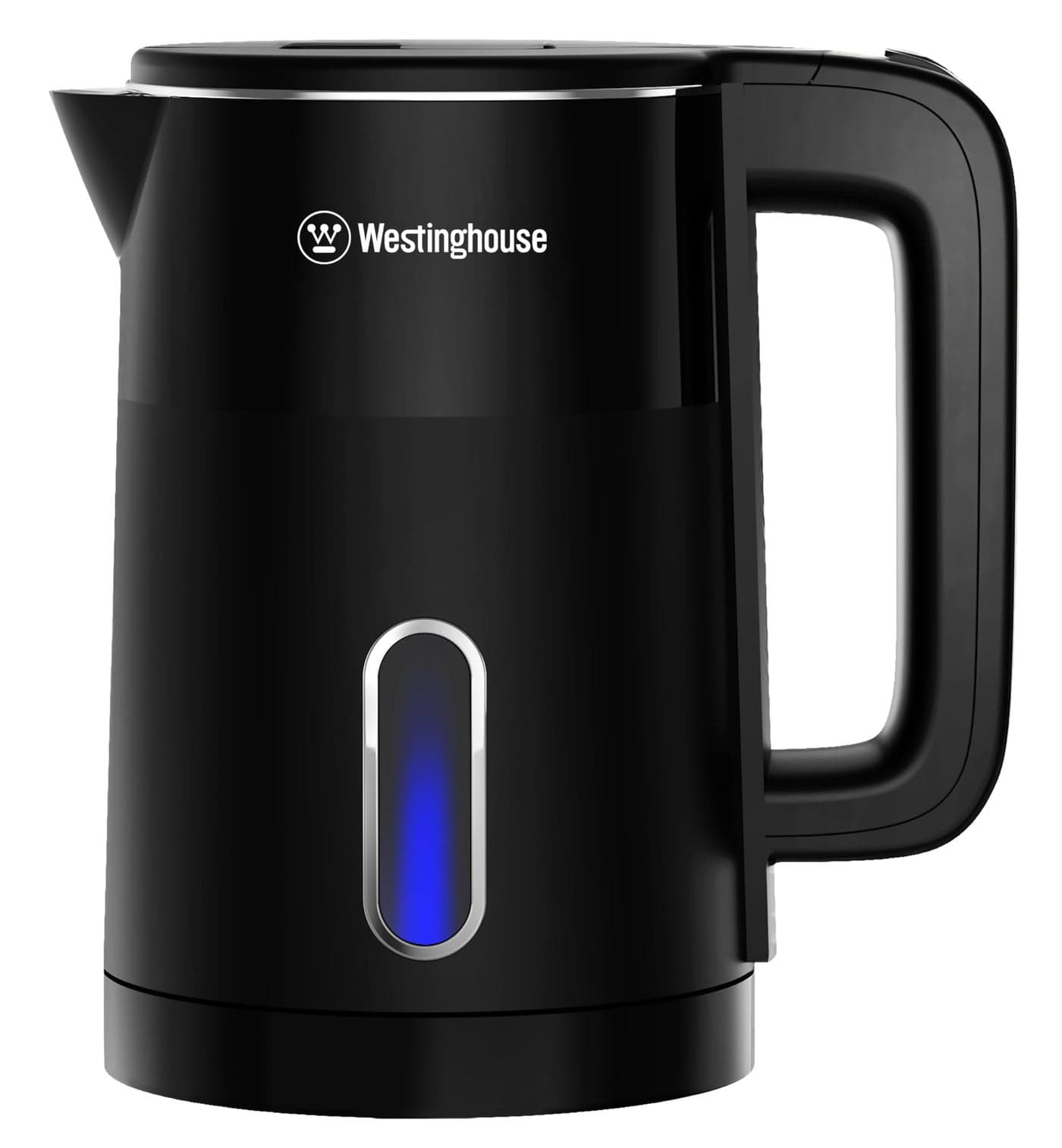 Westinghouse 0.8L 1000W Electric Kettle | 360° Cordless Use, Stainless Steel Inner Body, Compact Design, MAX/MIN Markings | Auto Shut-Off & Power Indicator Light, Fast Boil | WKWKL1808 (Black)