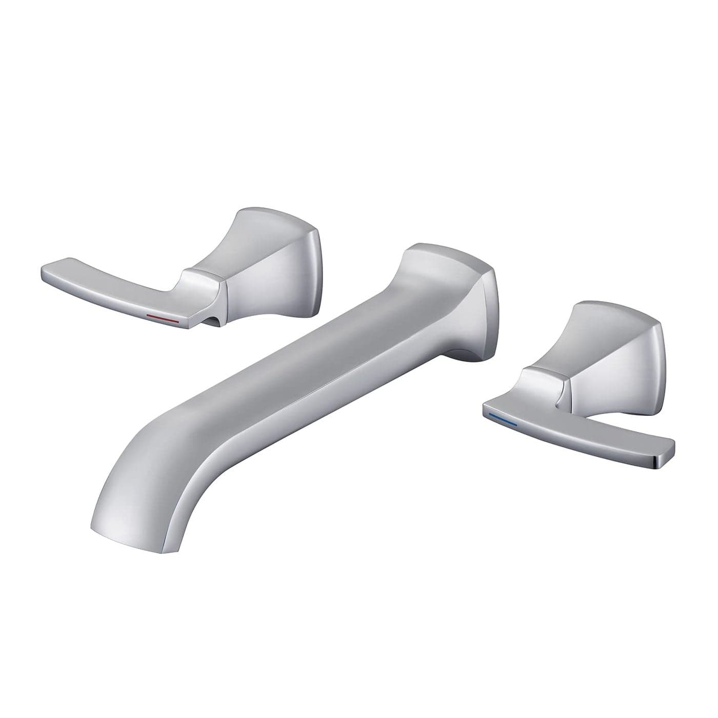 Qinkell Tub Faucet Wall Mount Tub Filler Chrome High Flow Long Spout Reach Roman Bathtub Faucets with 2 Handles