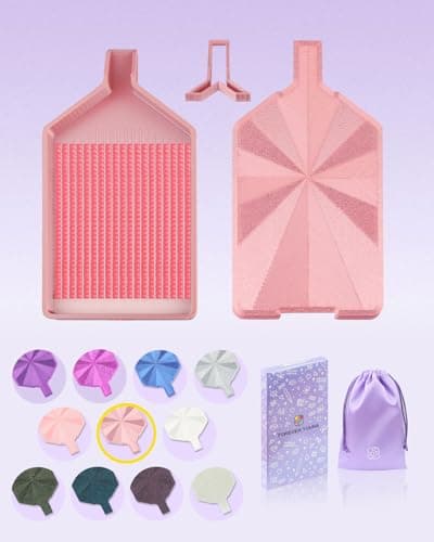 Silky Diamond Painting Tray with Lid Diamond Painting Accessories Diamond Art Tray with Prismatic Shine Lid Diamond Art Accessories and Tools for 5D Diamond Painting Beads Silky Rose