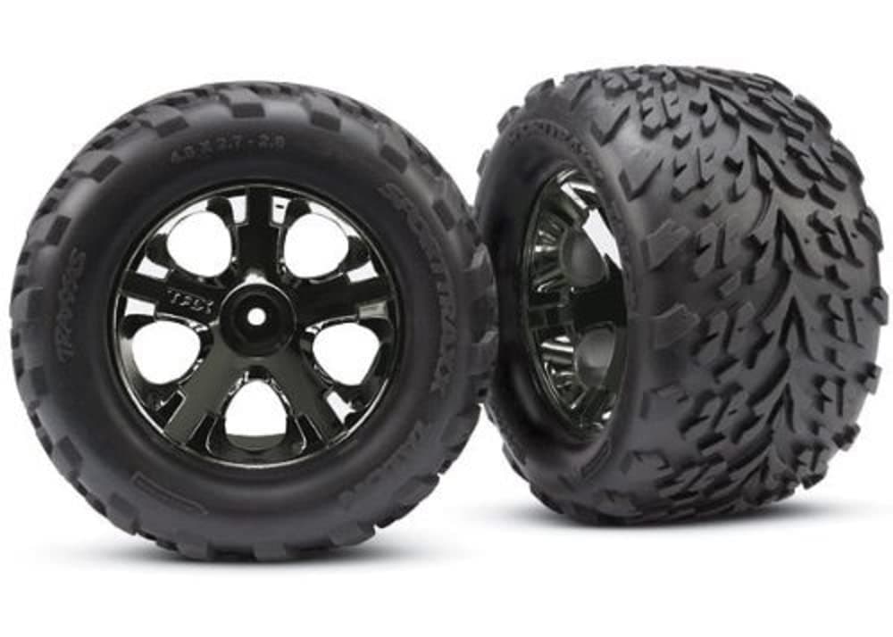 Traxxas 3669A Talon 28 Tires Assembled on AllStar BlackChrome Wheels