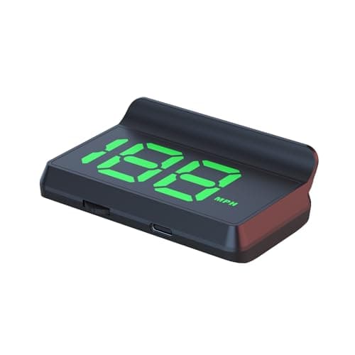 Universal GPS Speedometer Heads Up Display for Cars ATV Boat Motorcycle FilmFree HUD Windshield Projection with Overspeed Alarm Plug Play USB Powered EyeFriendly Green LED Big Font Display