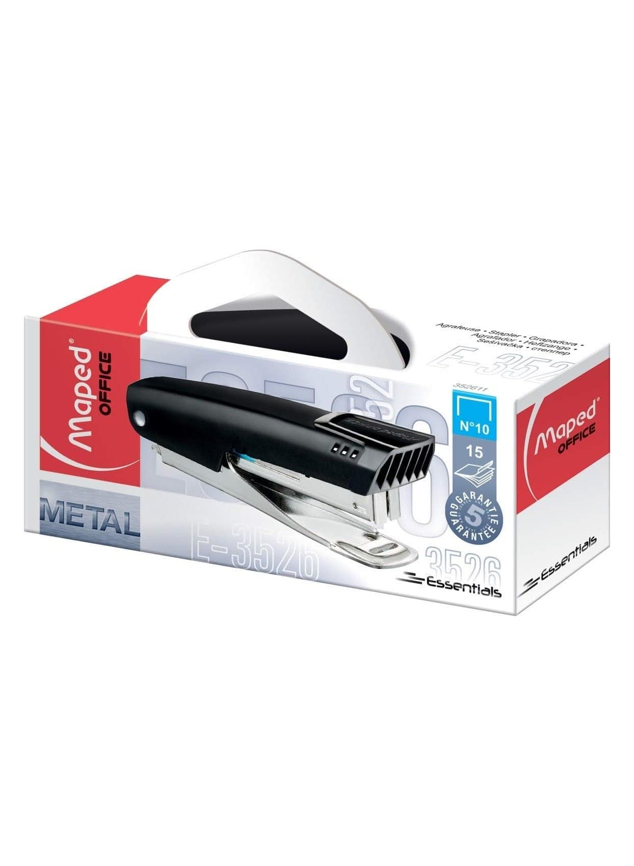 Maped Essentials M352611 – Mini Stapler Metal Pocket for up to 15 Sheets, Black