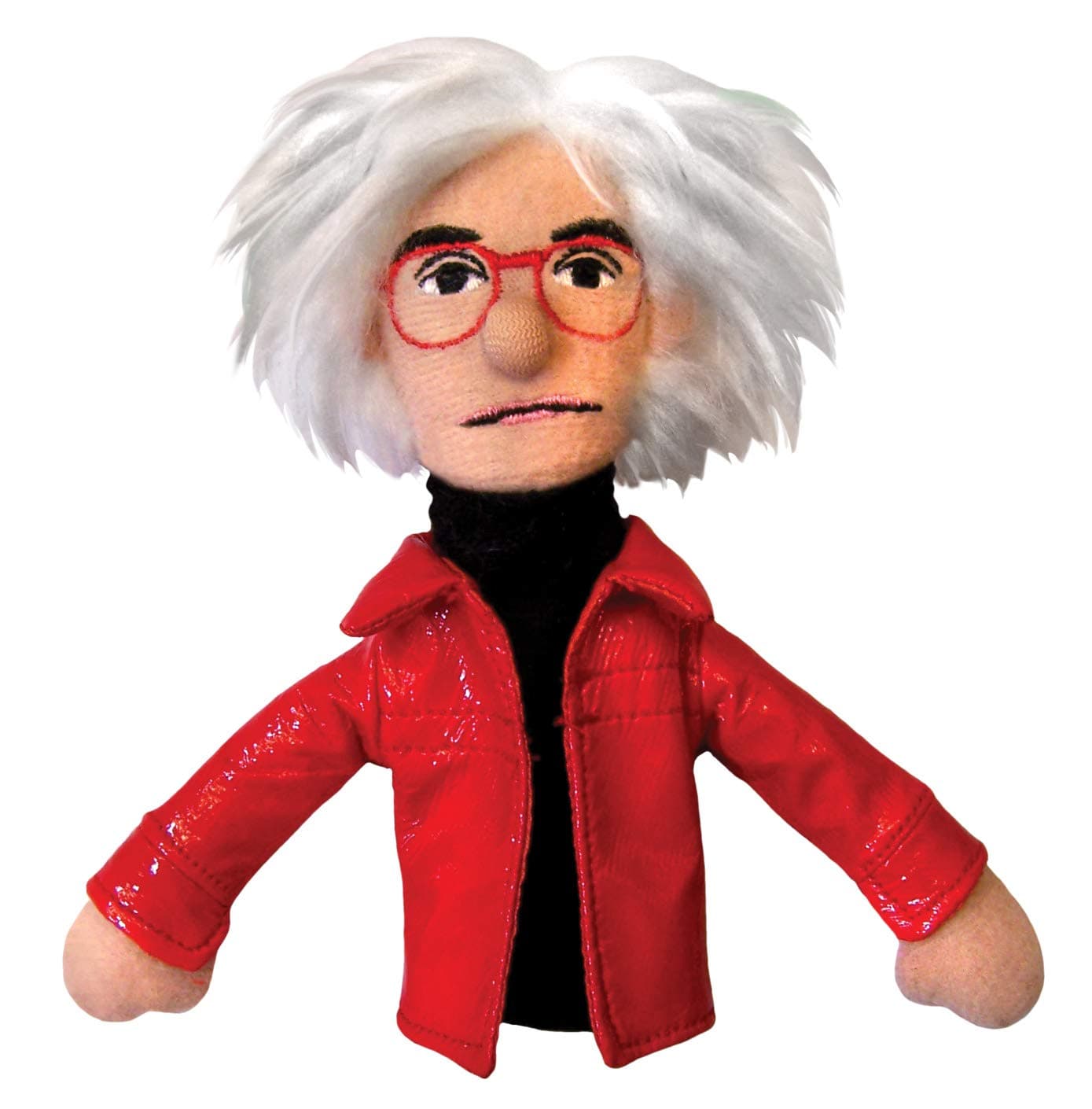 The Unemployed Philosophers Guild Andy Warhol Magnetic Personality - Plush Finger Puppet and Refrigerator Magnet, Approx 4" Tall